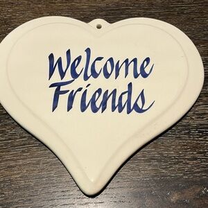 “Welcome Friends” Sign Clay Design 1991 Cottage Core